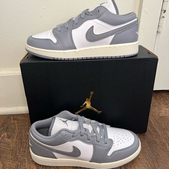 Nike Air Jordan 1 Low Vintage Stealth Grey/White Sneakers Size 6Y/7.5W - Picture 2 of 10